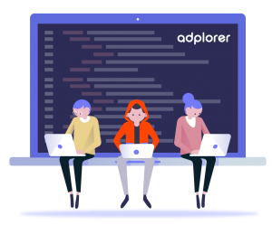Team with computers